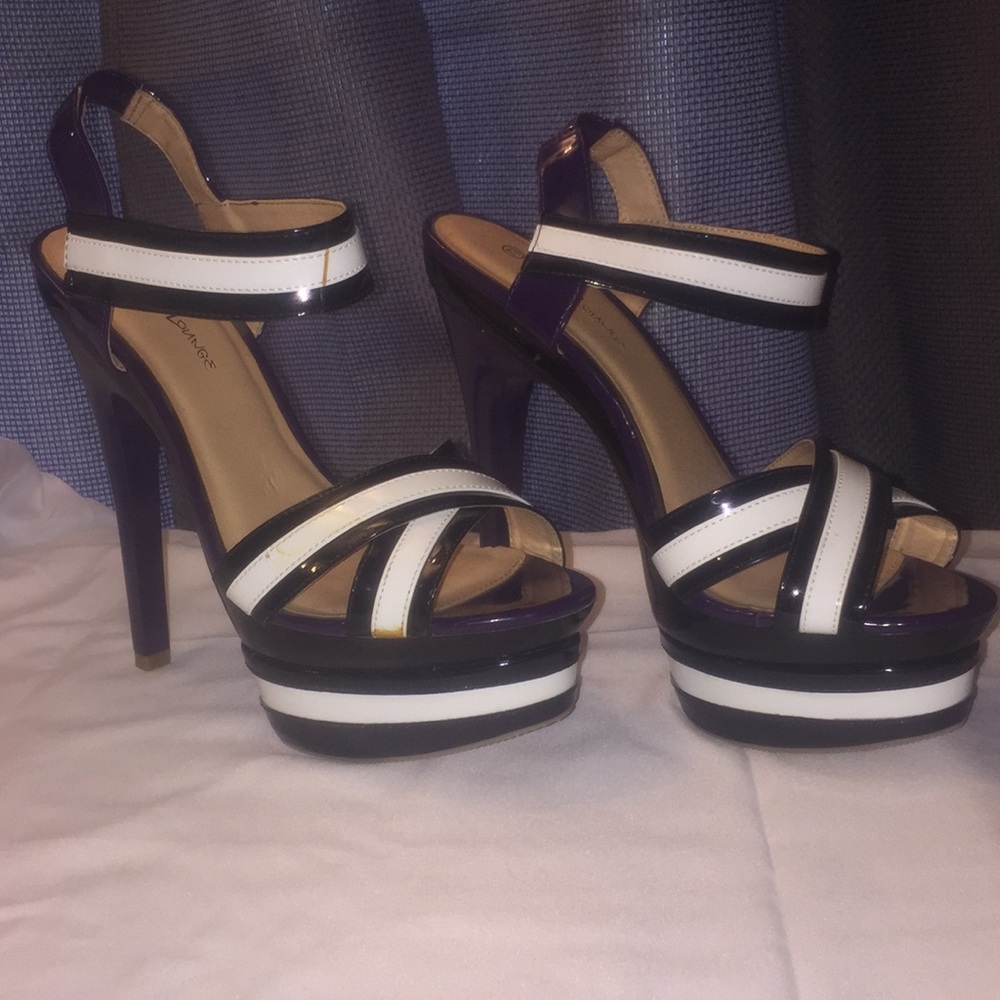 Black, purple and white stilettos!😍